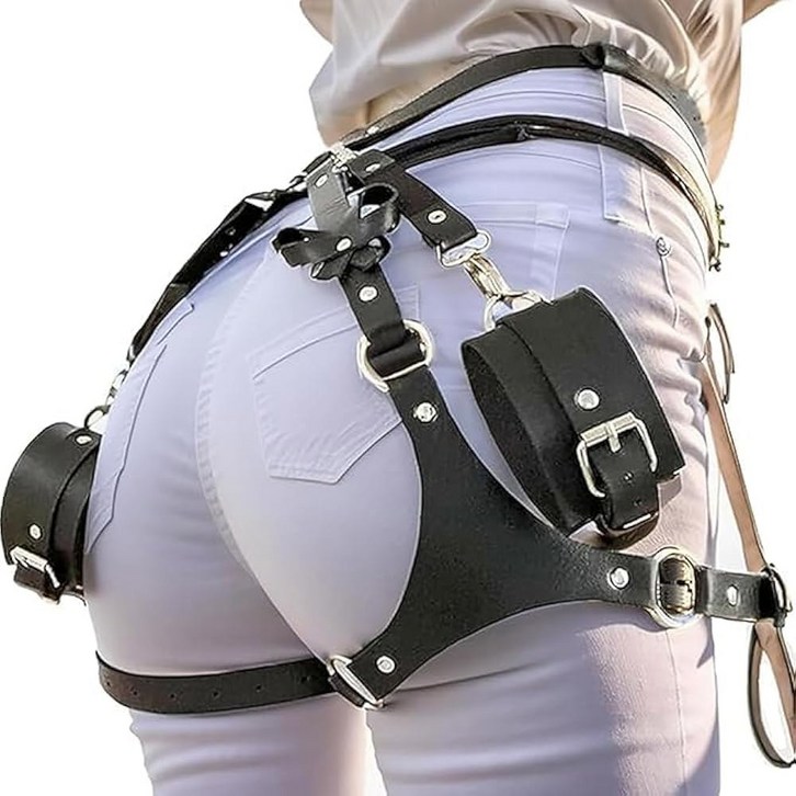 할로윈 크리스마스를 위한 펑크 가죽 허벅지 스트랩, 고틱 허리밴드 가터, 패션 레이브 액세서리 벨트, 파티, 나이트클럽