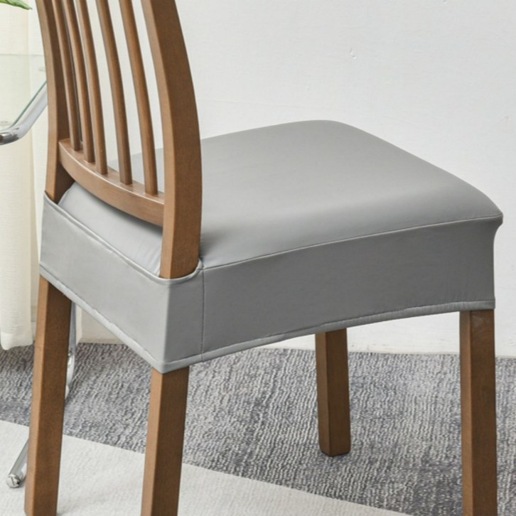 어노에즈 간편한 식탁 의자 가죽 커버, 2개, 그레이