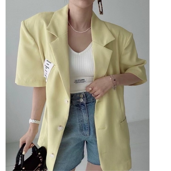 춘게엘 여성 여름 얇은 루즈핏 캐주얼 정장 자켓 데일리 정장셋 반팔 캐주얼자켓 dng0874070 춘게엘 여성 여름 얇은 루즈핏 캐주얼 정장 자켓 데일리 정장셋 반팔 캐주얼자켓 dng0874070