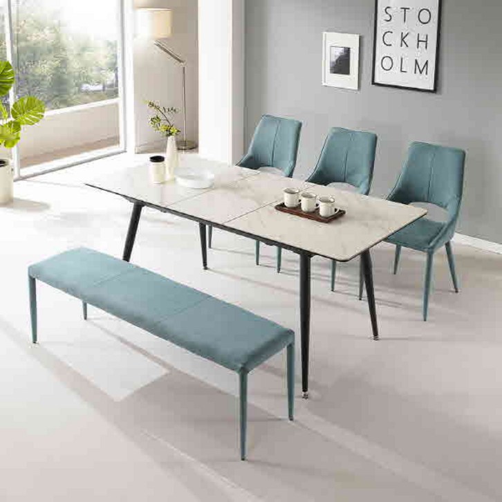 인트리 카페 루나 통세라믹 확장형 6인 식탁세트 벤치형 2개색상