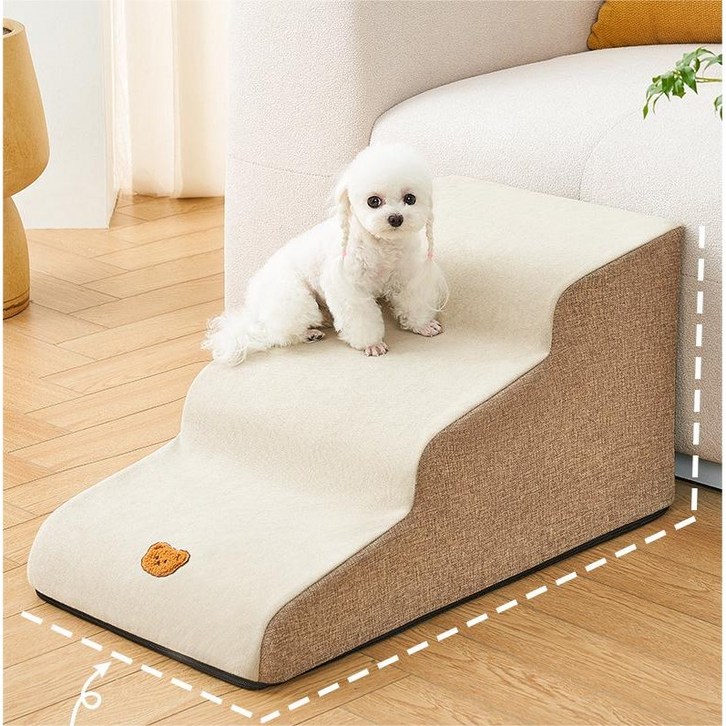 로딩 리뉴어 반려동물 논슬립 분리세탁가능 펫스텝, 베이지