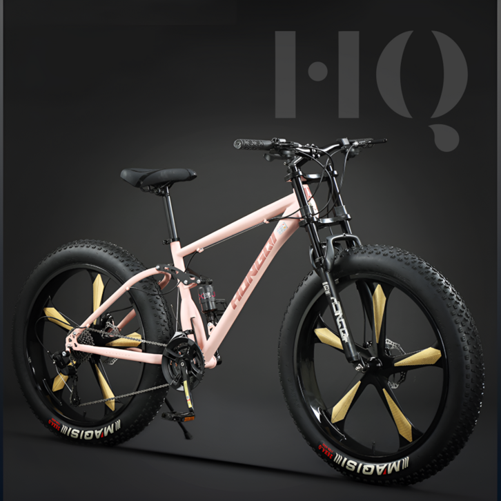 HQ 풀샥 팻바이크 오프로드 MTB 광폭 산악자전거, 로즈핑크 5블레이드 휠, 1개