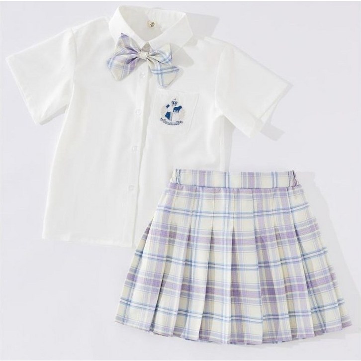 여아용 썸머 스쿨룩 셔츠  타이  치마세트