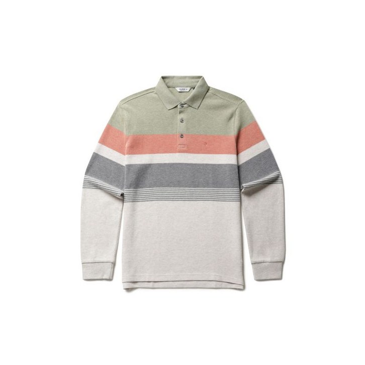 OLZEN 남성 컬러블록 카라 긴팔티ZOF4TT1302LGN ZOF4TT1302LGN 216347