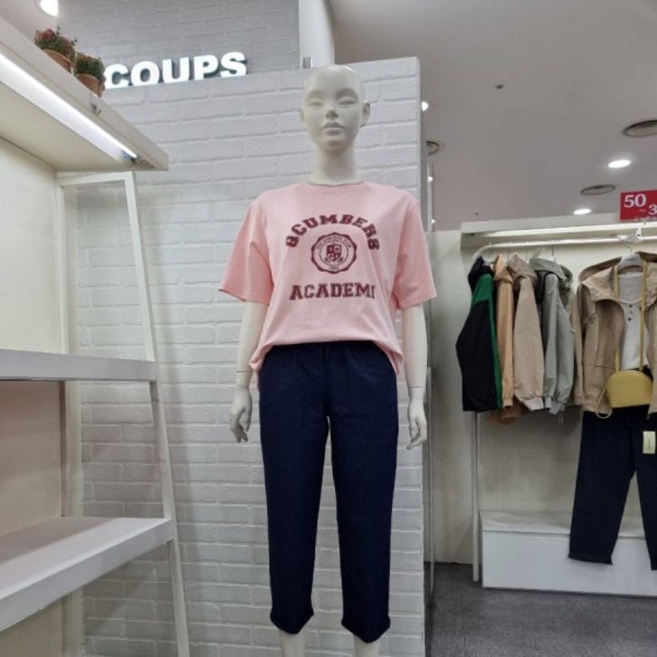 꾸즈 스판밴딩 배기팬츠  TM349P7