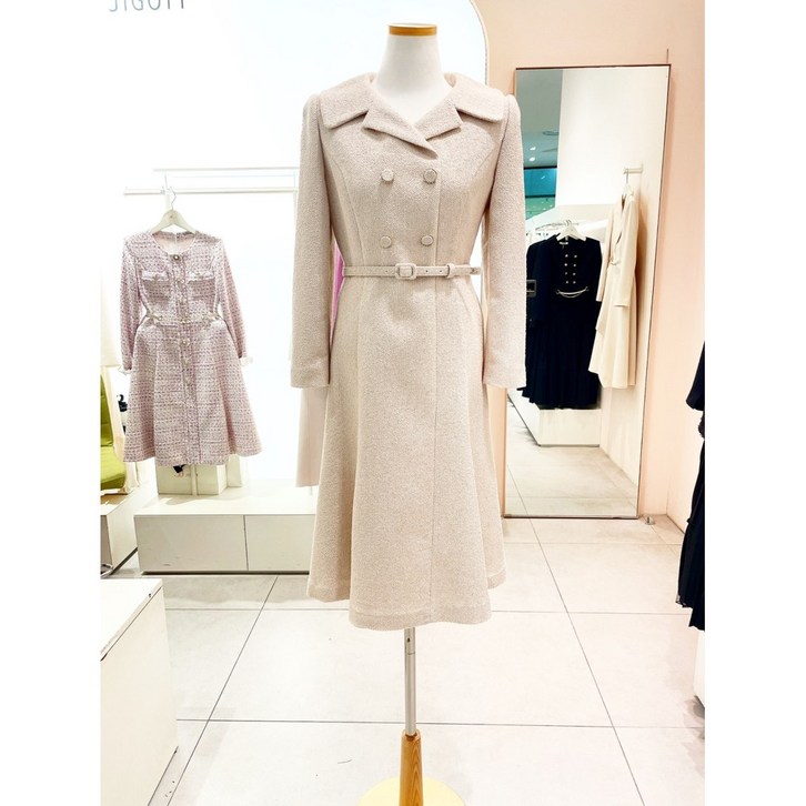 JJ지고트 메탈 더블버튼 원피스 상견례룩 데이트룩 오피스룩 여성원피스 봄가을원피스