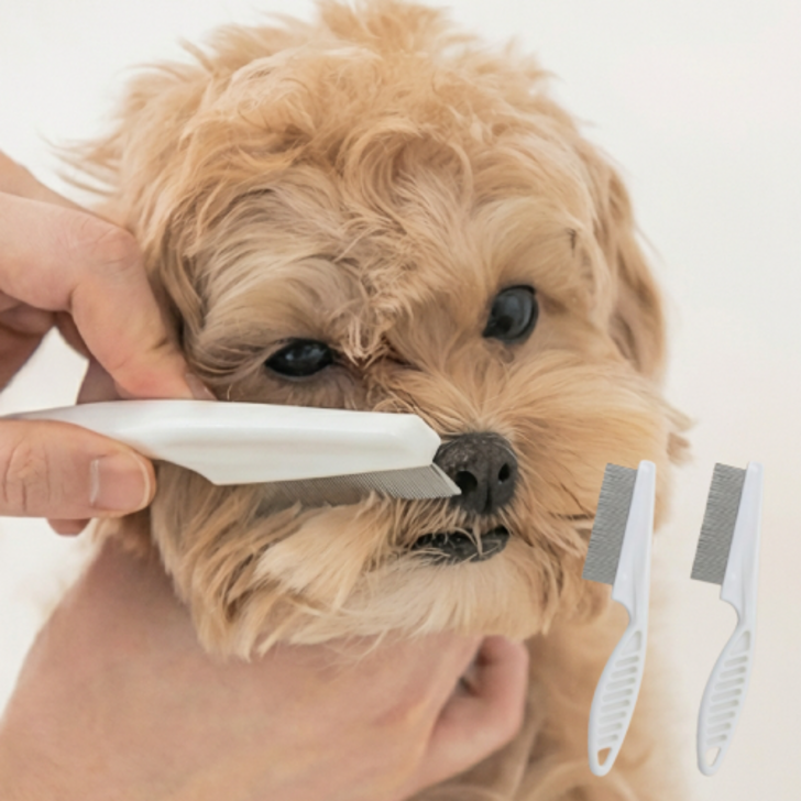 애틱트 섬세한 강아지 고양이 얼굴빗 눈꼽빗 S, 단일색상, 3개