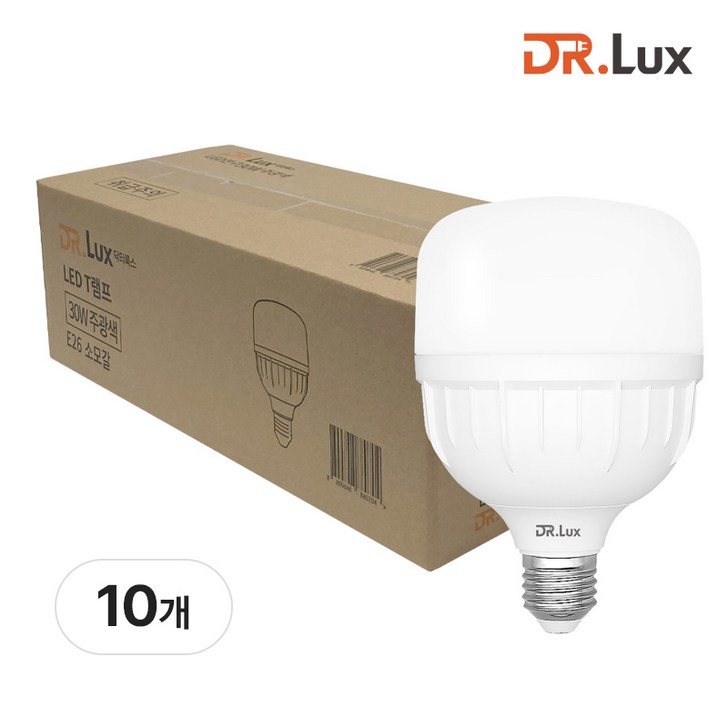 닥터룩스 고용량 LED 전구 T램프 30W, 10개