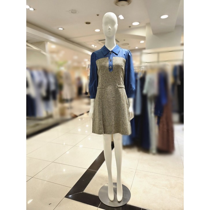 플라스틱아일랜드 트위드 믹스 셔츠 원피스 PN3WO8332195733