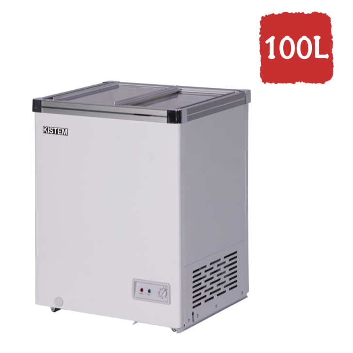 본사 키스템 유리 슬라이드 100L 냉동고 아이스크림 냉장고 냉동과일 냉동생선 얼음물, KISSD10F, 혼합색상