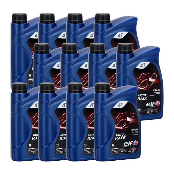 엘프 오토바이 엔진오일 합성유 모토4 레이스 10W60 정식수입 12통 1박스, 12개