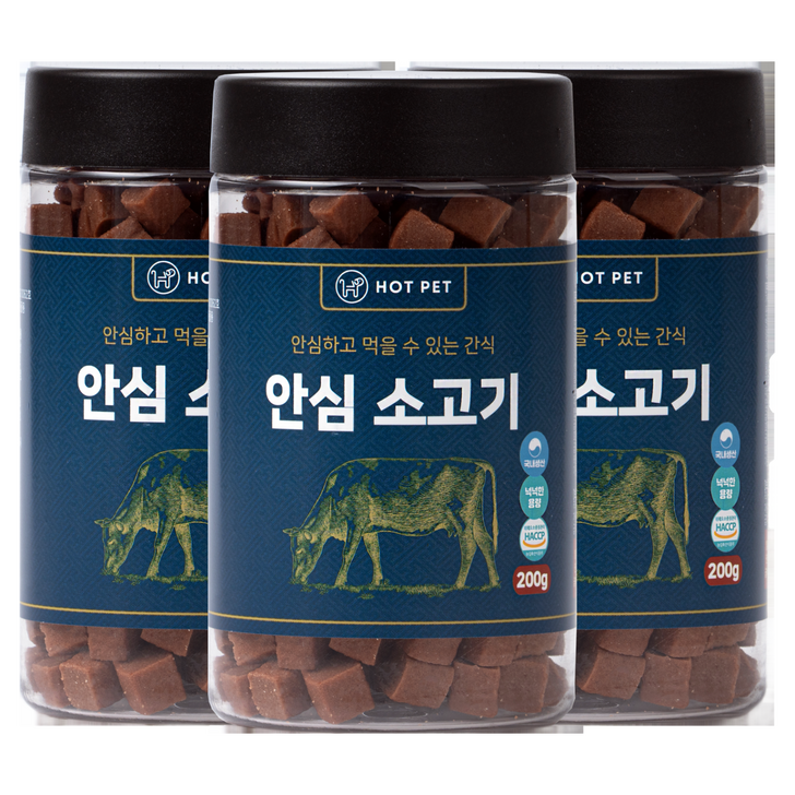 핫펫 강아지 안심 져키, 소고기, 200g, 3개 핫펫 강아지 안심 져키, 소고기, 200g, 3개