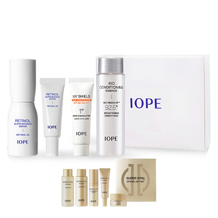 아이오페 레티놀 슈퍼 바운스 세럼 30ml 기획세트 슈퍼바이탈 견본 5종, 1개 아이오페 레티놀 슈퍼 바운스 세럼 30ml 기획세트 슈퍼바이탈 견본 5종, 1개
