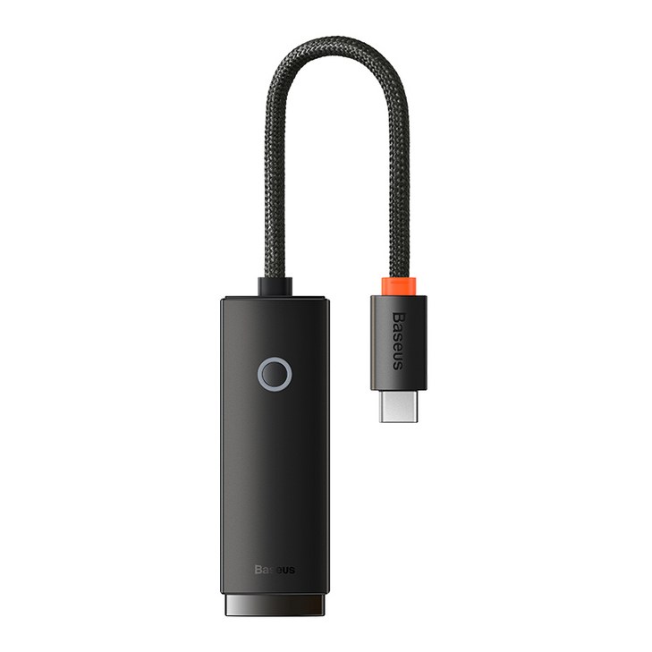 베이스어스 USB3.0 C타입 랜젠더 C to LAN 컨버터 RJ45 1000Mbps 인터넷 랜포트 어댑터 블랙, 블랙, 1개