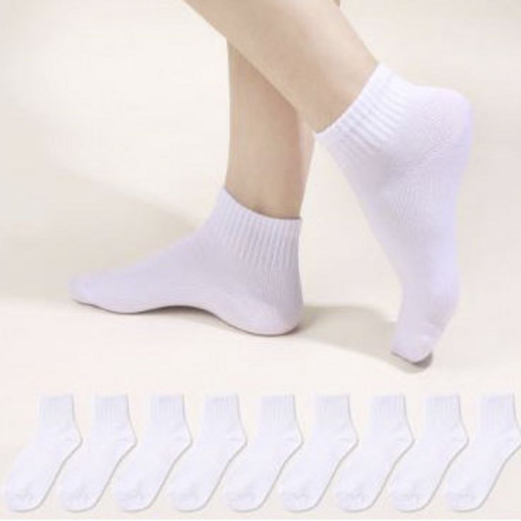 두발로 여성용 커버 무지 중목 밴딩 양말 10켤레 두발로 여성용 커버 무지 중목 밴딩 양말 10켤레