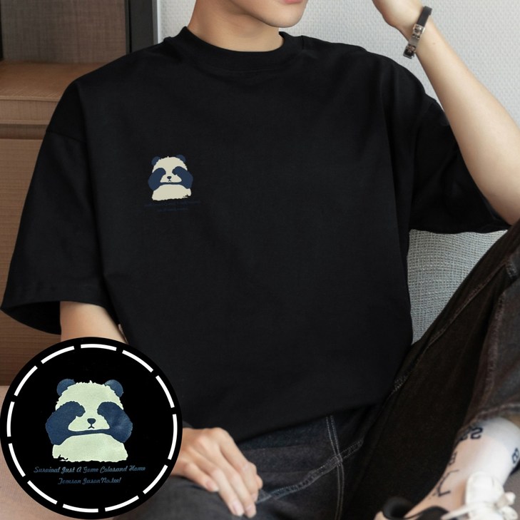 260g 남성오버핏 프린팅 반팔티 인스타룩 티셔츠