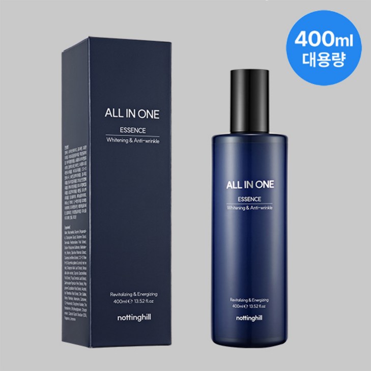 노팅힐 남성 올인원 에센스 대용량400ml 휴대용100ml, 1개, 400ml 노팅힐 남성 올인원 에센스 대용량400ml 휴대용100ml, 1개, 400ml