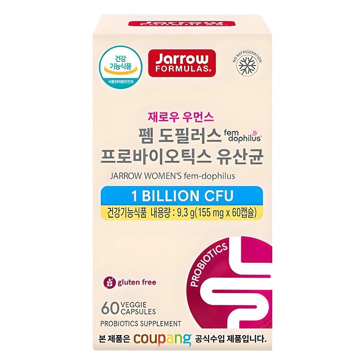 재로우 우먼스 펨 도필러스 프로바이오틱스 유산균, 60정, 1개