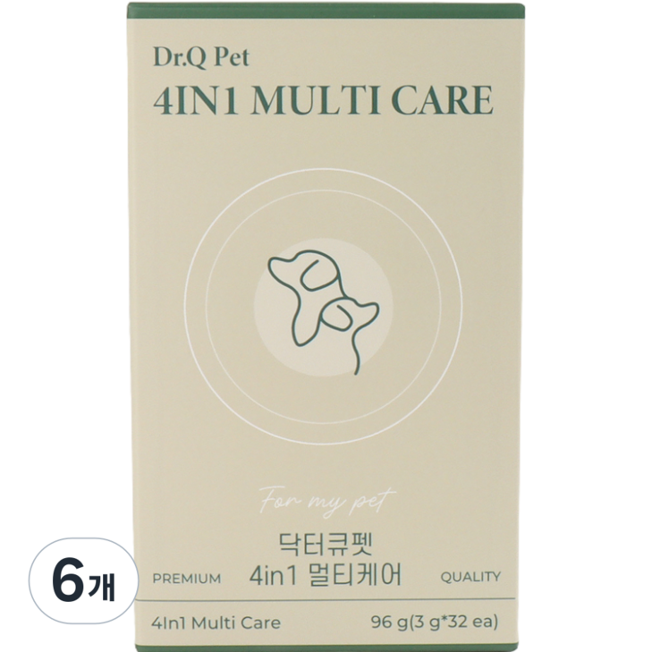특허 유산균닥터큐펫 4IN1 멀티케어 강아지유산균 장 면역력 피부 구강, 32정, 종합영양제, 6개