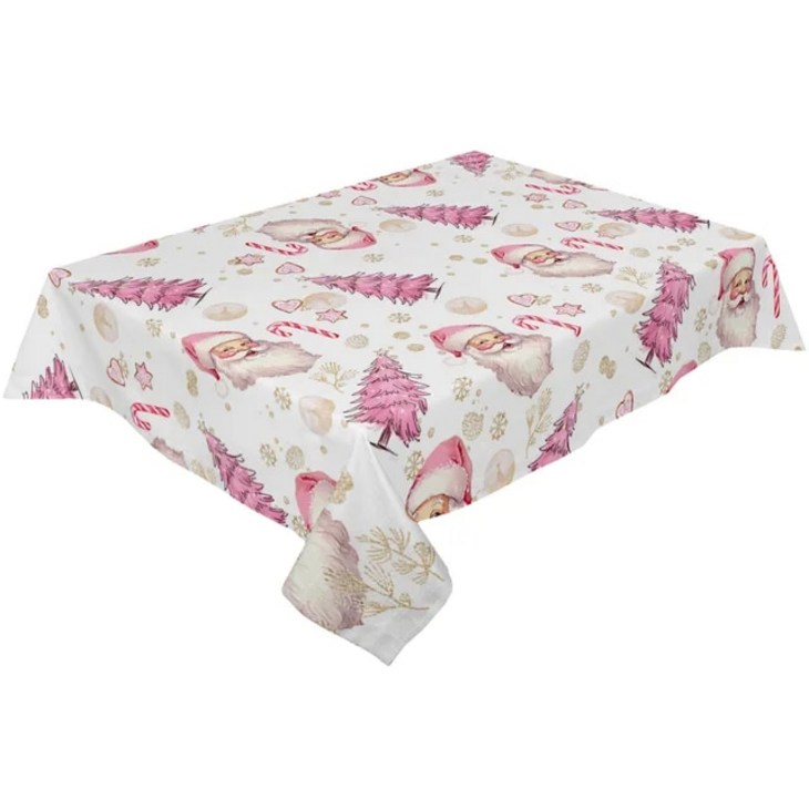 크리스마스 식탁보 홈카페 파티 테이블보 미니멀리스트 눈송이 천, 방수 식사 주방 장식 커버, 76.CHC01517  153x259cm, 1개