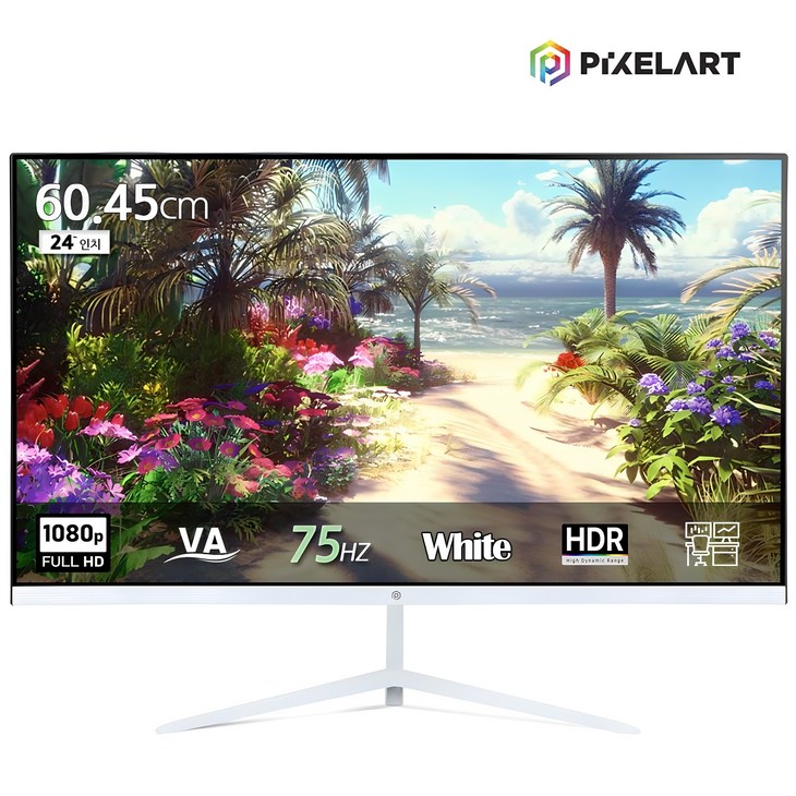 픽셀아트 PIXELART PA2430W 화이트 75Hz FHD 24형 모니터 무결점, PA2430W무결점 픽셀아트 PIXELART PA2430W 화이트 75Hz FHD 24형 모니터 무결점, PA2430W무결점