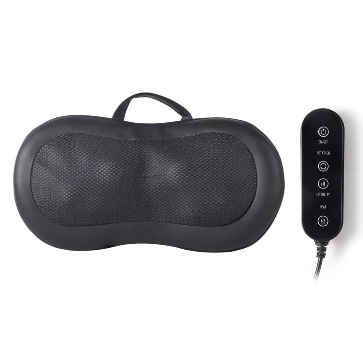 AERLANG 무선 롤링 목 어깨 베개 쿠션 마사지기 MP02, Black