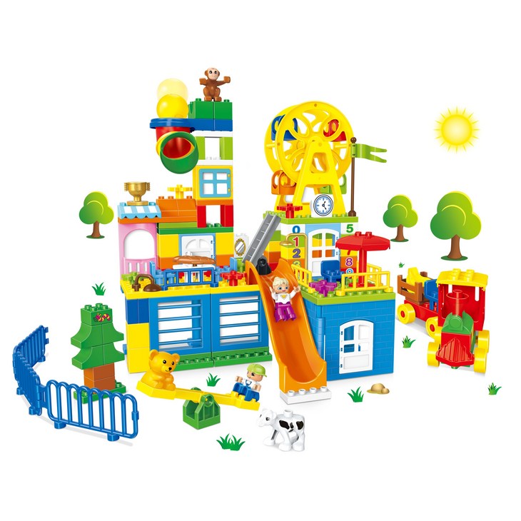 블록피아 키드두 블록 놀이공원 레고 듀플로 호환 유아 블럭, 1개