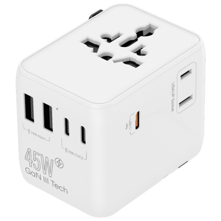 트리아이나 해외 여행용 멀티어댑터 여행용멀티탭 초고속 5포트 Q45W, 1개