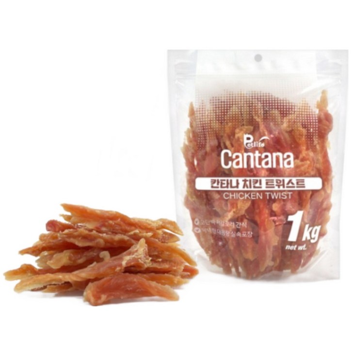 칸타나 치킨 10kg 대용량강아지간식, 10개, 1kg, 치킨트위스트
