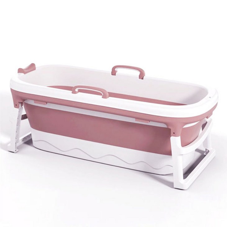 목욕탕 바디엔 이동 접이식 일반 욕조 대형, 핑크, 1개