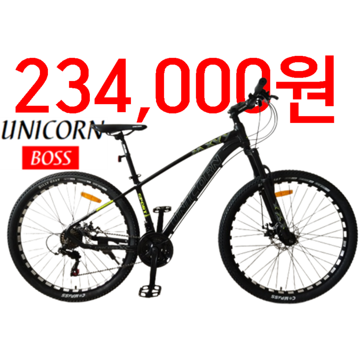 유니콘XC 27.5 MTB 유럽스타일 최상급 알루미늄 프레임 조절식 디스크 브레이크 21단 시마노 자전거, 미조립박스 유니콘XC DISC 블랙무광 2024