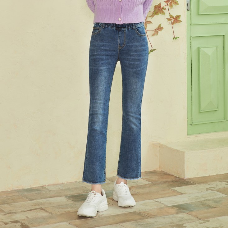 진마니아 여성용 밑단수술 허리밴딩 스판 부츠컷진 CC2W34