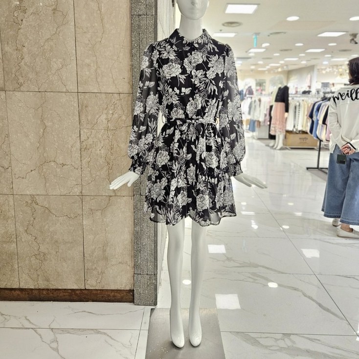 밸리걸 플라워 쉬폰 미니 원피스 911590