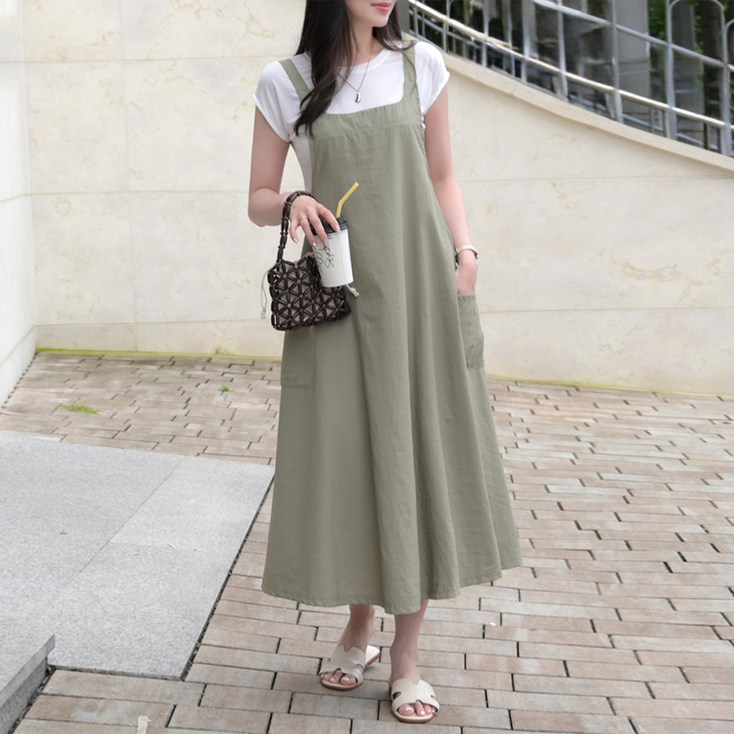 데일리앤 모모 바스락 여름 뷔스티에 멜빵 레이어드 플레어 롱 원피스 77 빅사이즈 데일리앤 모모 바스락 여름 뷔스티에 멜빵 레이어드 플레어 롱 원피스 77 빅사이즈
