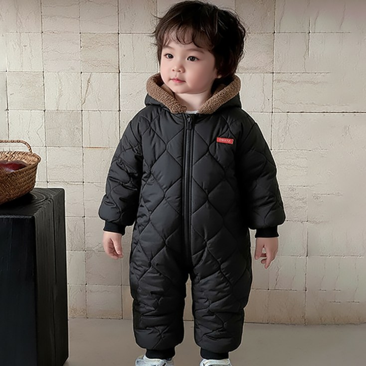 몽실이 퍼안감 패딩 방한우주복 아기 아동 겨울 귀달이 외출복 점프슈트 아우터