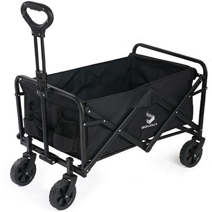 Mini 아웃도어 캠핑 웨건 폴딩 카트 TCBON60, 블랙 4인치, 1개 Mini 아웃도어 캠핑 웨건 폴딩 카트 TCBON60, 블랙 4인치, 1개