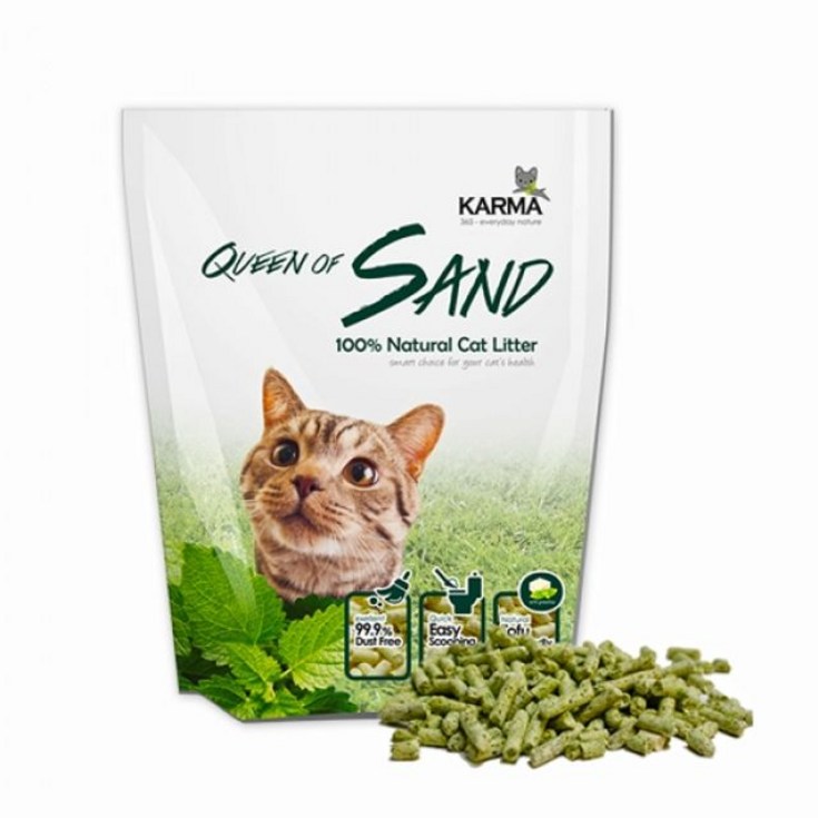 퀸오브샌드 고양이 냥이 두부 모래 7L(녹차) 고양이용품-72394EA