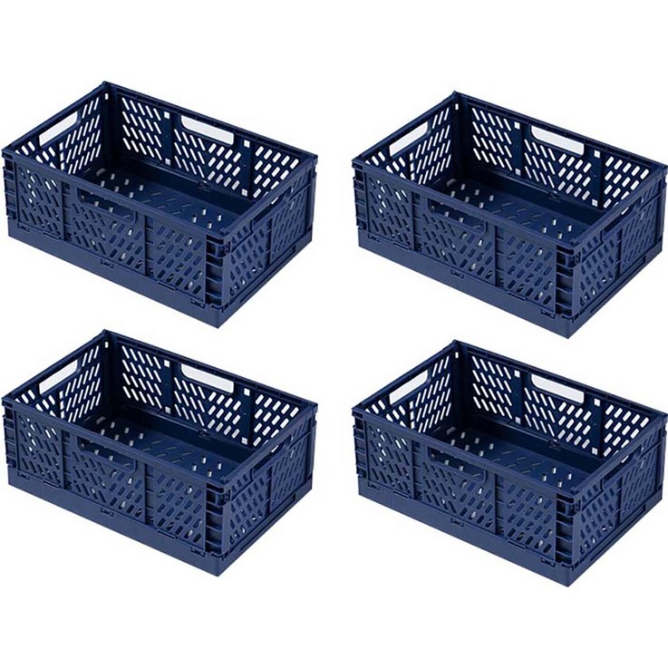 마이닝 다용도 접이식 밀크 수납 폴딩박스 소형, 딥네이비, 4개