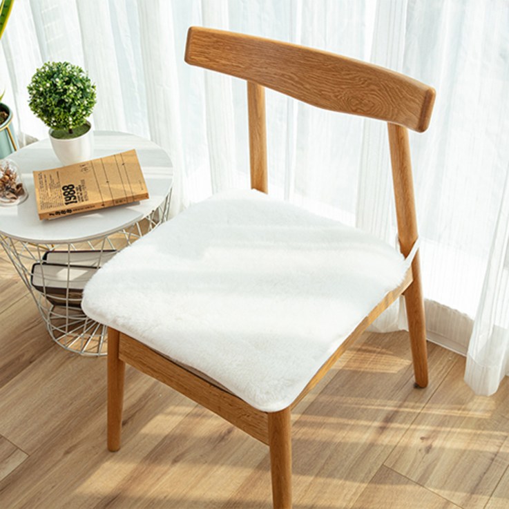 홈 플로우 인조 모피 보들보들 얇은 사각 의자 방석 - 쇼핑뉴스