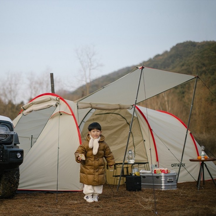 터널텐트 거실형텐트 패밀리텐트 offweek 야외 아티스트 달리 터널 텐트 가족 버전