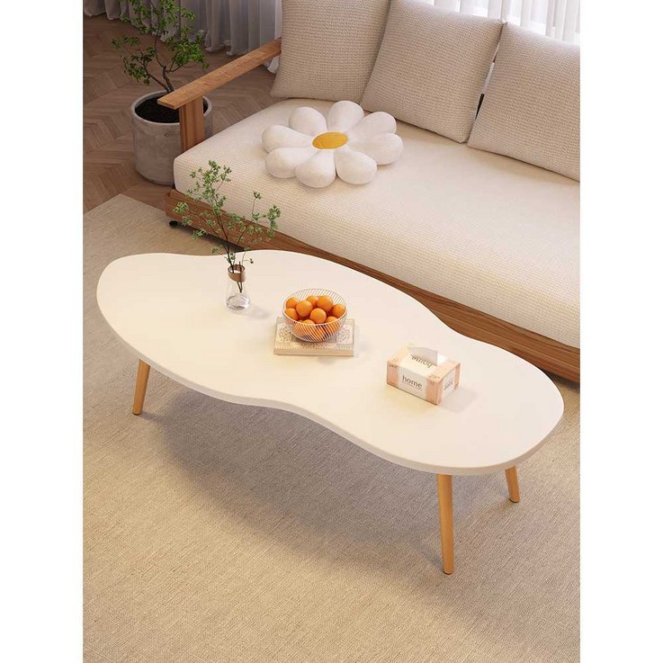 접이식테이블 거실접이식테이블, 따뜻한 흰 조롱박 모양 100x50cm