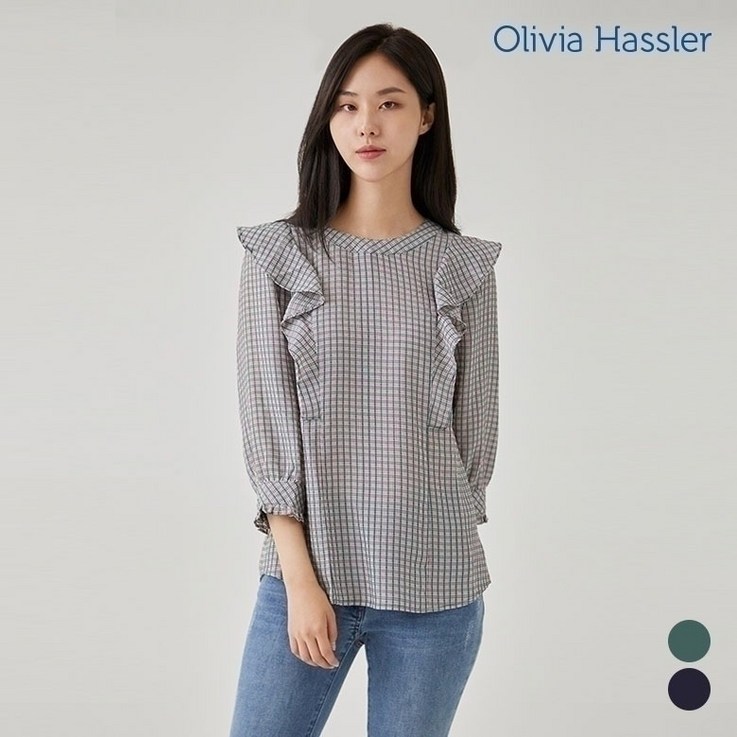 라운드 프릴 블라우스OH0FBL202 라운드 프릴 블라우스OH0FBL202