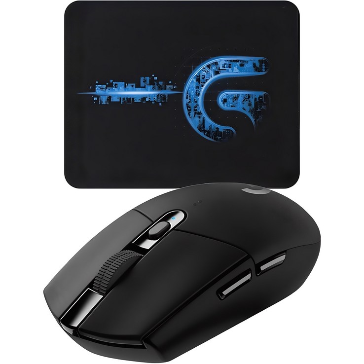 로지텍 LIGHTSPEED 무선 게이밍 마우스 G304 마우스 패드, G304, Black