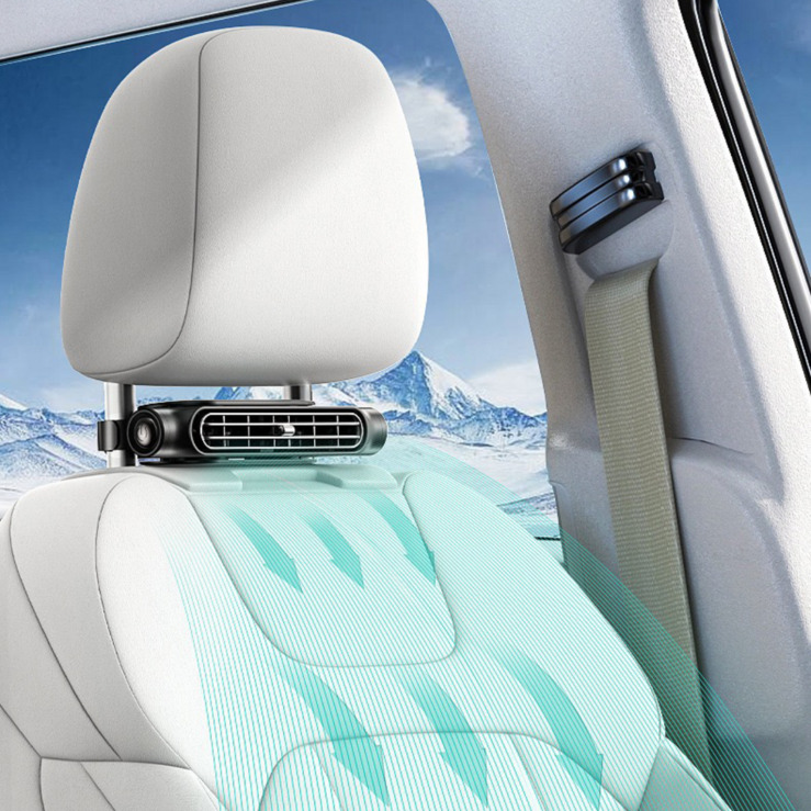 Hyang 차량용 선풍기 3단조절 강풍 자동차 운전석 USB 선풍기, 화이트