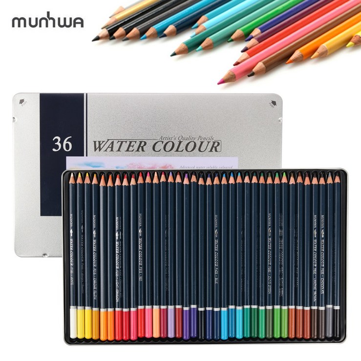 문화 36색 수채화 틴 색연필, 36색