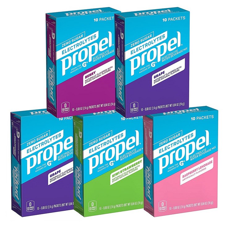 프로펠 전해질 분말 10포 5팩 4가지맛 Propel Powder Packets 4 Flavor Variety Pack With Electrolytes - 쇼핑앤샵