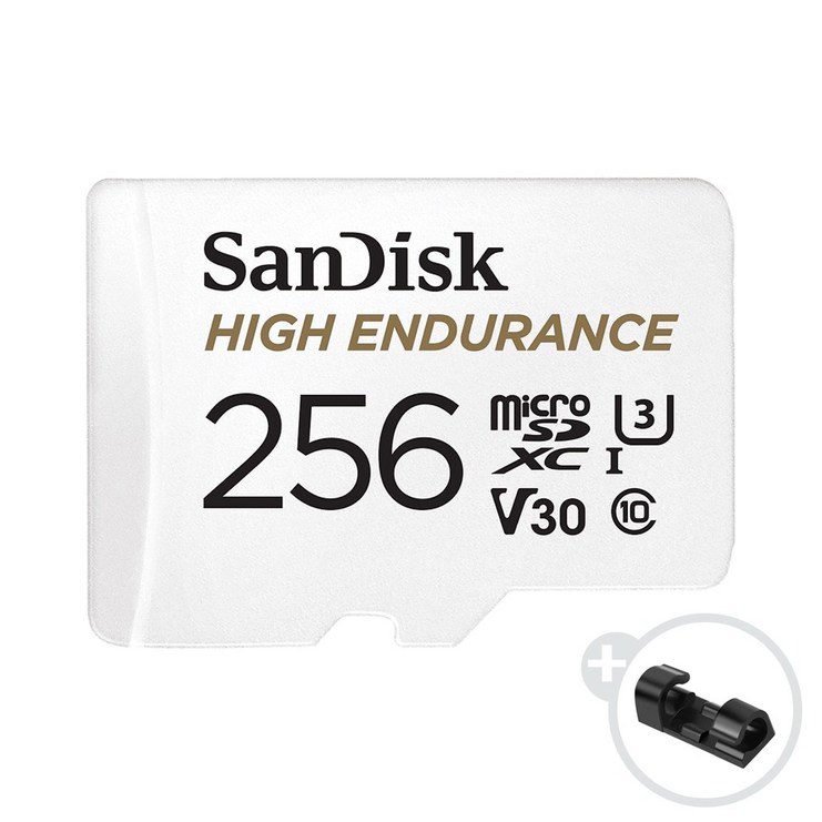 샌디스크 High Endurance 블랙박스 마이크로 SD 카드 + 데이터 클립, 256GB 20230530