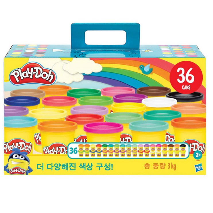 해즈브로 플레이도우 뉴 메가팩 36팩, 혼합색상, 85g 해즈브로 플레이도우 뉴 메가팩 36팩, 혼합색상, 85g