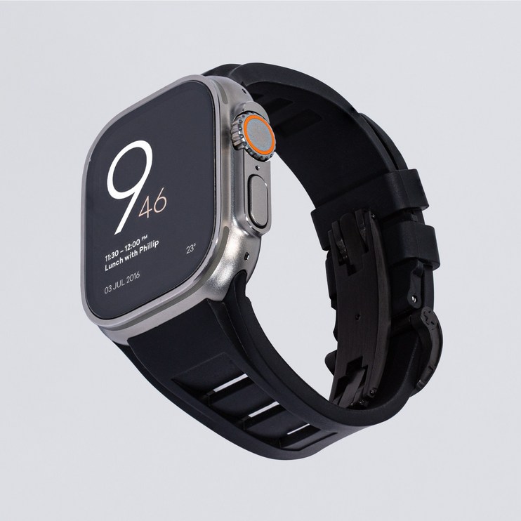 비브 애플워치 프리미엄 불소고무 스트랩 S5, 오렌지, 1개