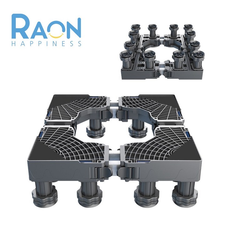 Raon 세탁기 받침대 12발, 1개, 더블 강화 프레임 그레이 12발 RJSF03